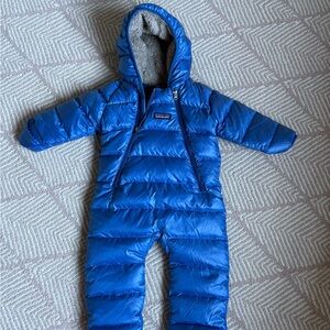 Patagonia Infant Blue Snowsuit with Fleece Lining